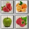 Conjunto 4 cuadros bonitas frutas Arte y decoración Cuadros para la cocina 